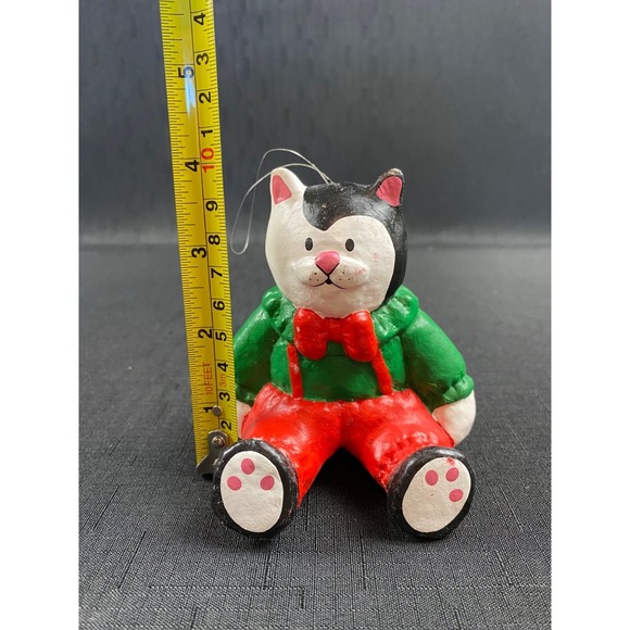 Department 56 Cat Ornament Set 2 Christmas Kitty Black White Santa Gift - Picture 6 of 7